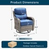 Outdoor Swivel Rocker Chair with 6 Inch Thick Cushion 2 in 1 Porch Glider Swivel Chair - Wicker Patio Furniture Patio Swivel Glider Seating - 3 of 4