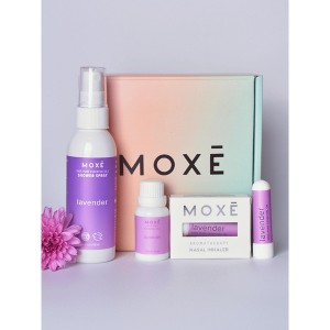MOXĒ – Lavender Gift Set – 100% Pure Essential Oil Aromatherapy – Shower Steamer Spray, Diffuser Oil & Nasal Inhalers – Made in USA - 1 of 4