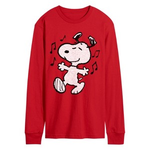 Men's - Peanuts - Snoopy Dancing Long Sleeve Graphic T-Shirt - 1 of 3