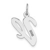 Black Bow Jewelry 14k White Gold, Madison Collection LG Classic Script Initial V Pendant - 3 of 4