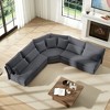 ModernLuxe 5-Seater L-Shaped Sectional Sofa with Curved Corner, Corduroy Sofa Couch with 7 Pillows (3 Throw + 4 Lumbar) - 2 of 4