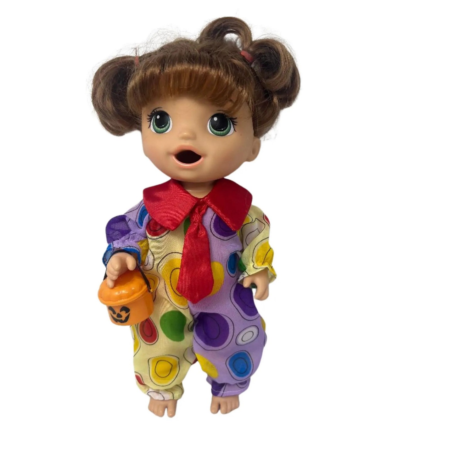 Детские куклы Doll Clothes Superstore Clown & Circus Costume with Trick or Treat Bucket for 12 Inch Baby Alive & Little Baby Dolls — фото 2