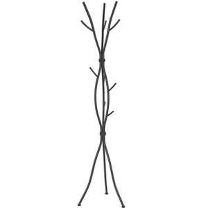 TiramisuBest Black Metal Free - Standing Coat Rack Hall Tree: 74" Tall with 11 Hooks, Ideal for Entryway & Bedroom, Contemporary Modern Design! - 1 of 4