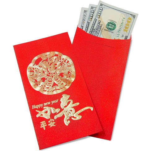 Juvale 100-Pack Red Money Envelopes for Lunar New Year, Red Pockets (3.5 x  6.7 In)