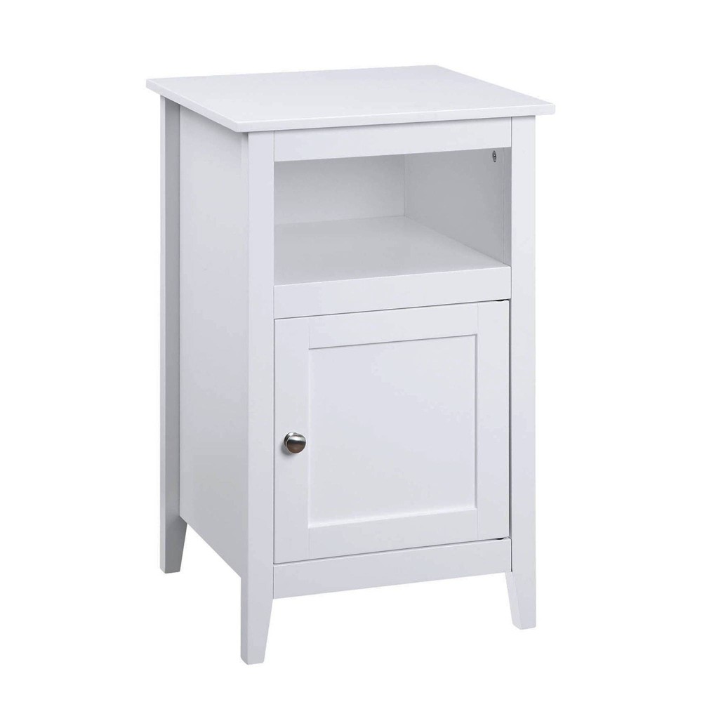 Photos - Coffee Table Designs2Go Storage Cabinet End Table with Shelf White - Breighton Home