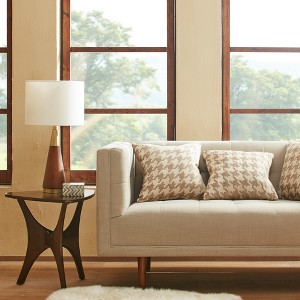 24.5" Tate (Includes LED Light Bulb) Table Lamp Ivory:Modern with White Drum Shade - 1 of 4