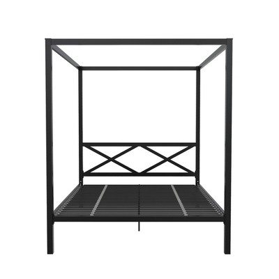 DHP Remna Queen Metal Canopy Bed, Black