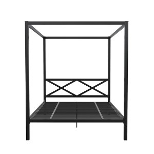 DHP Remna Queen Metal Canopy Bed, Black - 1 of 4