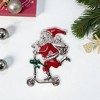 Unique Bargains Christmas Brooches YNCP7360 Alloy Dripping Wax Red Silver Tone 2.05"x1.97" 1 Pc - 2 of 4