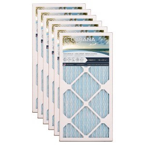 Cabana Air Filters 6 Pack Home HVAC Furnace Air Filters, Capture Unwanted Particles with Pleated Design, MERV 11, 12 x 24 x 1, White - 1 of 4