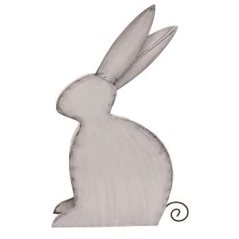 Transpac Metal 15.5 in. Silver Easter Bunny Decor
