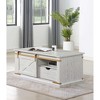 48" Rustic Coffee Table with Drawer, Open Shelves and Gold Metal Details for Living Room - 2 of 4