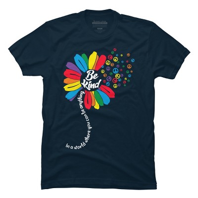 Adult Design By Humans You Can Be Anything Be Kind Flower Pride By HARGOOT-Shirt