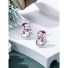 Santa & Snowman Stud Earrings in 925 Sterling Silver, Christmas Jewelry Gifts. - 2 of 4