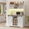 65.6"h Coffee Bar Cabinet With Charging Station & Led Light - 3 of 4