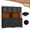 Aheaplus 71" Farmhouse Kitchen Storage shelf with Hutch, Pantry Cabinet with Drawers and Adjustable Shelves - 3 of 4