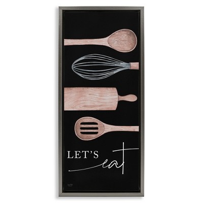 Stupell Industries Let's Eat with Kitchen Utensils, 15" x 31"
