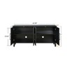 Natural Wood Carved Flower Door Cabinet - 4 of 4
