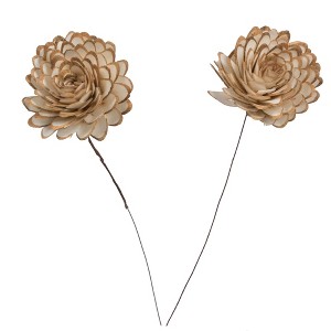 Vickerman 4" Natural Botanicals Dried Sola Flower on Wire Stem - 1 of 4