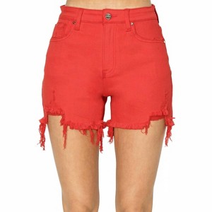 Women's High Rise Distressed Detail Shorts - RISEN - 1 of 4