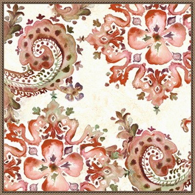 Artisan Medallion Pattern II 30"x30" Bronze Framed Canvas Wall Art