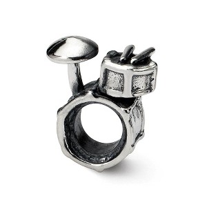 Black Bow Jewelry Sterling Silver Drum Set Bead Charm - 1 of 4