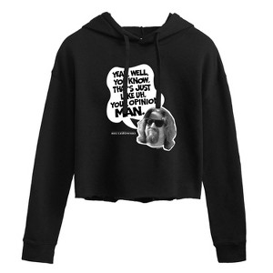 Women's - The Big Lebowski - That's Just Like Uh, Your Opinion Cropped Graphic Hoodie - 1 of 3