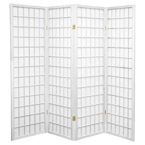 5 Ft. Tall Window Pane Shoji Screen - White (4 Panels) : Target