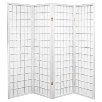 5 ft. Tall Window Pane Shoji Screen - White (4 Panels)