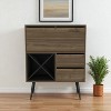 HomeRoots 46" Dark Brown and Black Wood Console Bar Cabinet With Single Door And Two Drawers - 2 of 4