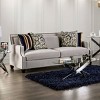 Creation Velvet Upholstered Sofa Light Gray/Navy - Furniture Of America - 2 of 4