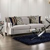 Creation Velvet Upholstered Sofa Light Gray/Navy - Furniture Of America - image 2 of 4