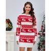 Coolmee Women's Ugly Christmas Crew Neck Sweater Dress Long Sleeve Holiday Knit Xmas Mini Dress - 3 of 4
