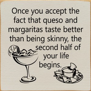 Slickblue Funny Queso & Margarita Wood Sign – Rustic Wall Decor for Kitchen or Bar – 7x7 Inches, Color Options - 1 of 3