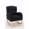 Racxily Teddy Fabric Rocking Chair, Upholstered Glider Rocker Chairs With Packet&Wood Legs, Soft Back Accent Armchair with Rubber Wood Legs - 3 of 4