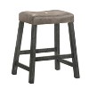 Rustic Wood Bar Stools with Upholstered Seats, Set of 2 - 26" Bar Stools - 4 of 4