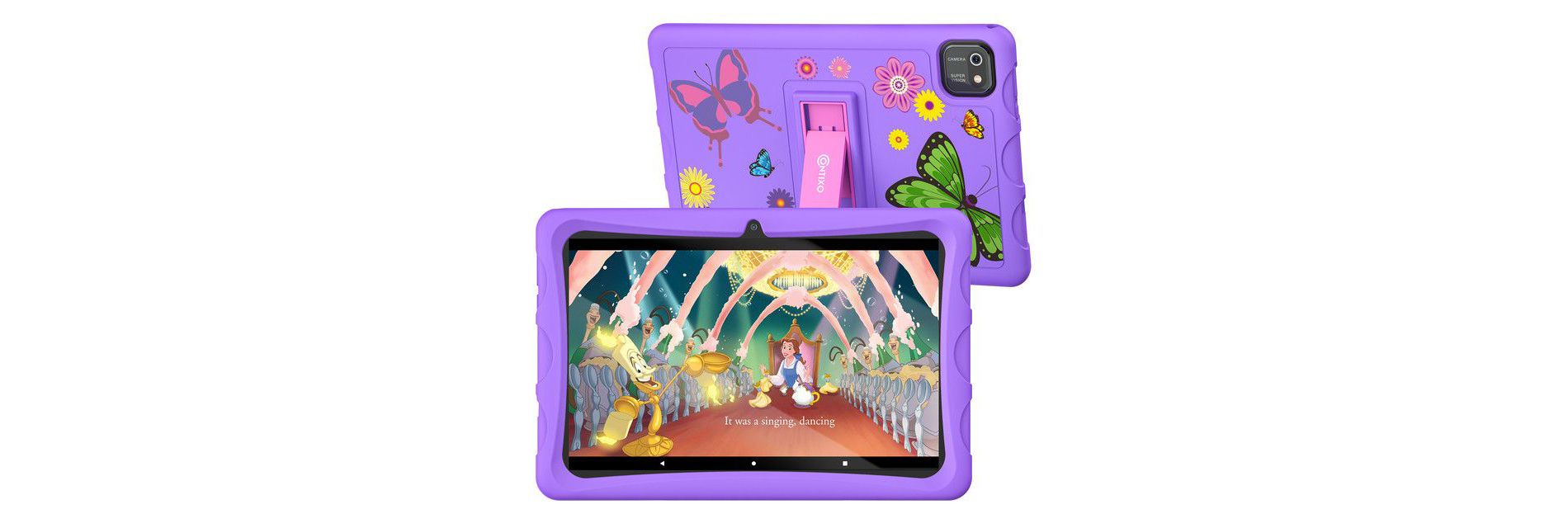 Contixo K103 10" Kids Tablet - 8-Core 2.0GHz, 3GB RAM, 32GB Storage, Android 13, with 80 Disney E-books & Contixo Academy, Case with Kickstand
