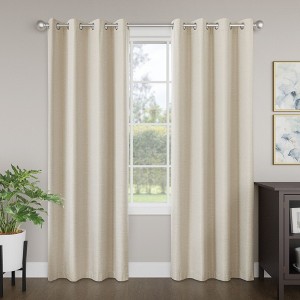 Awesome Home  Brushed Serengeti Stria 100% Blackout Grommet Pair (2 panels) - 1 of 4