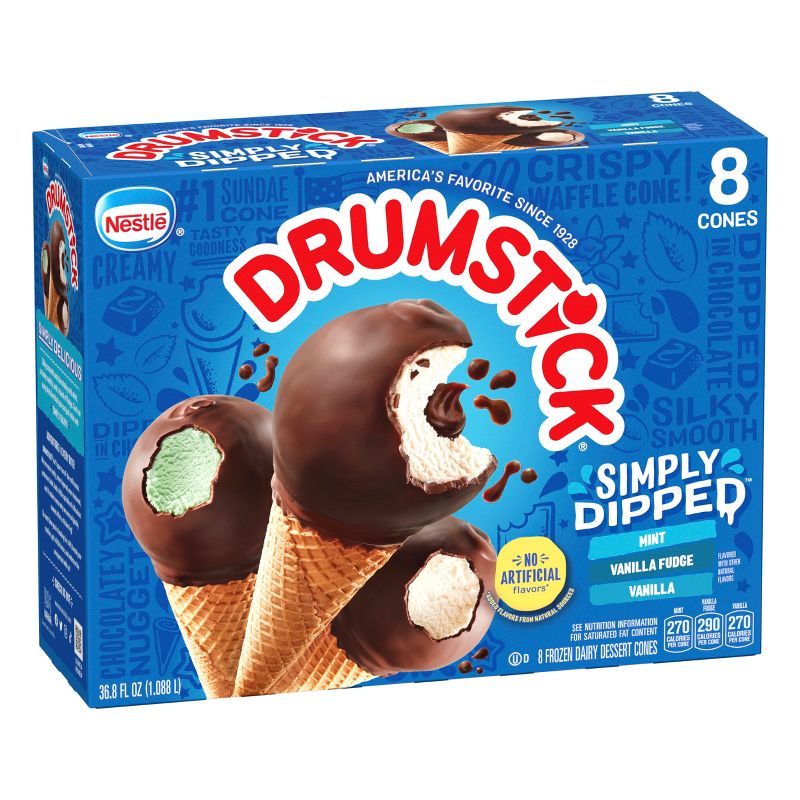 Nestle Simply Dipped Drumstick Frozen Dessert Cones- 8ct, 5 of 13