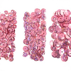 John Bead Assorted Loose Sequins Hologram with Hole 6/8/10mm Combo Pack for DIY Crafts Making Sewing Embroidery Retro Pink 700 Pieces - 1 of 4