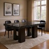 HomeRoots 70" Black Faux Marble and Wood Double Pedestal Base Dining Table - 2 of 4