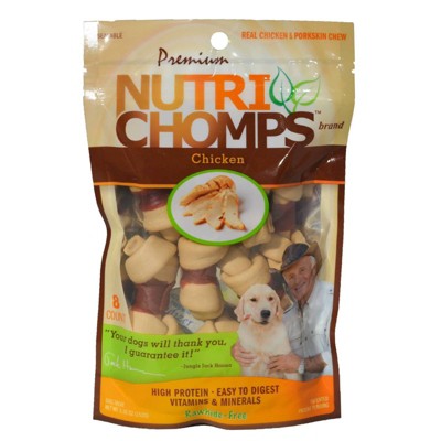 Nutri Chomps Mini Knot with Wrap Chicken and Pork Dog Treats - 8ct/5.36oz