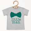 The Juniper Shop Little Man Bow Tie Toddler Short Sleeve Tee - 3T - Heather Grey - 2 of 4
