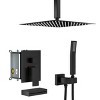 PAGED 12 Inch Ceiling Mount Square Shower Head with Waterfall Tub Spout and Rough-in Valve, Shower Heads for Bathroom - 2 of 4