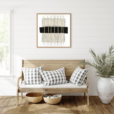 Textured Tablets II Abstract Canvas Art with Sylvie Maple Frame