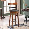 Costway 30.5'' BarStool Swivel Pub Height kitchen Dining Bar Chair with Rubber Wood Legs - 2 of 4