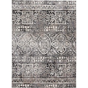HomeRoots 8' X 10' Gray And Ivory Abstract Distressed Area Rug - 1 of 4