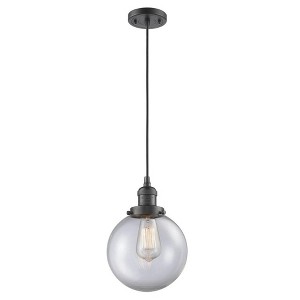 Beacon - 1 Light Cord Hung Mini Pendant In Industrial Style-11.5 Inches Tall and 8 Inches Wide - 1 of 2
