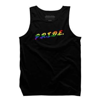 Adult Design By Humans Rainbow Colored Pride Letters By EsskayDesigns Tank Top