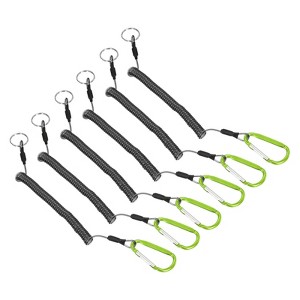 Unique Bargains Fishing Retractable Flexible Tools Lanyard Safety Cord Spiral Lanyard 6 Pcs - 1 of 4
